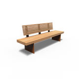 Cortenstahl Bänke BORG mit Rückenlehne 2300 x 670 x 1023 mm