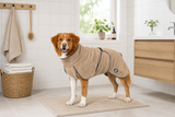 Hundebademantel & Schlafmantel Bambusfrottee (2-in-1) „Champagne Beige“
