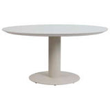 Barths Gartenmöbelset Porto - Runder Sinterstein-Tisch Ø130 cm mit 4 Stühlen | Aluminium, Sand