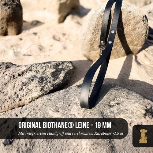 Premium Hundeleine UM'S ECK aus BioThane®/POP - Band - mit Edelstahlkomponenten - 1,5 m