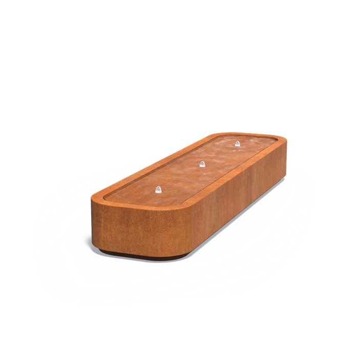 Wassertische premium Cortenstahl 3000 x 800 x 400 mm