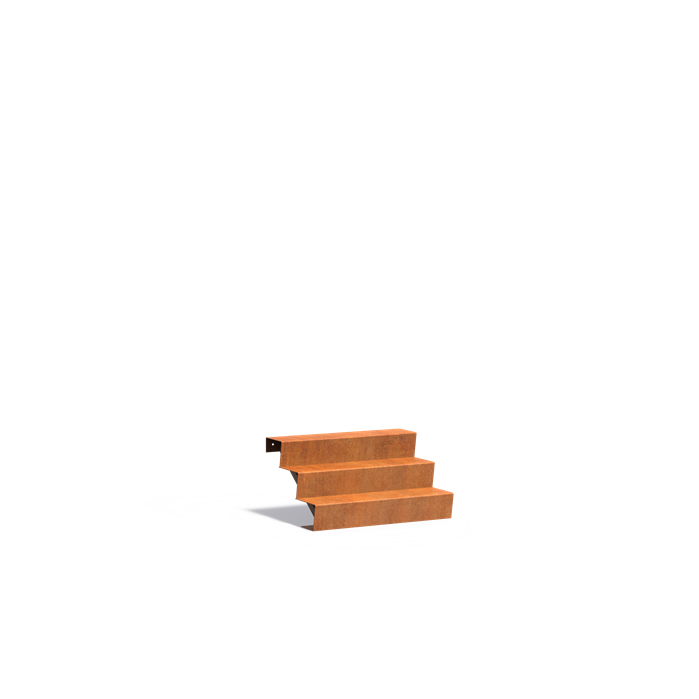 Cortenstahl Treppen Treppe 1000 x 720 x 510 mm