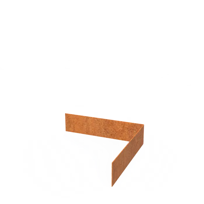 Cortenstahl Rasenkante Eck – Gerader Oberrand, Wetterfest, 6 Höhen