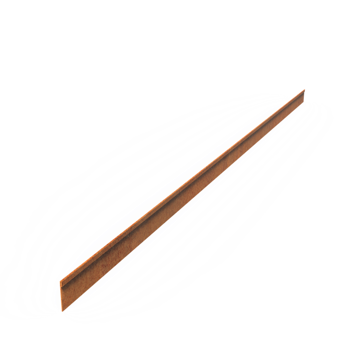 Cortenstahl Rasenkante Gewalzte Oberrand 2300 x 2 x 70 mm