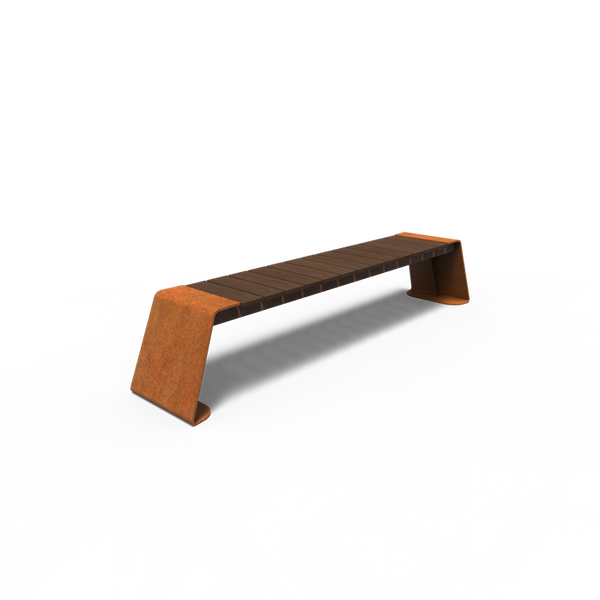 Cortenstahl Bänke DUNC ohne Rückenlehne 2300 x 450 x 450 mm