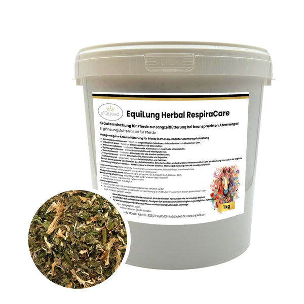 EquiLung Herbal RespiraCare – Kräutermischung für Pferde zur Langzeitfütterung bei beanspruchten Atemwegen durch nasskaltes Wetter und Temperaturwechsel