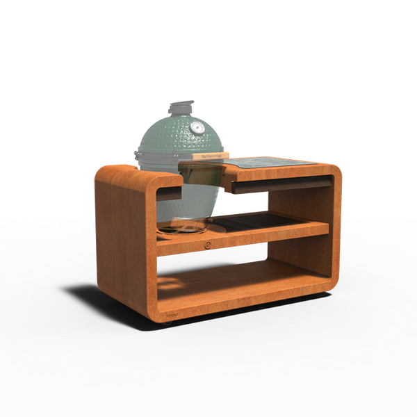 Outdoor Küche FORNO KAMADO Station Cortenstahl 150 cm - für Big Green Egg