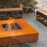 Cortenstahl Feuertische QUAD 1200 x 1200 x 280 mm