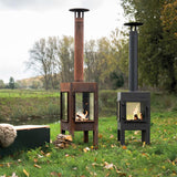 Cortenstahl Gartenkamin DIGNA 500 x 500 x 1100 mm