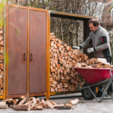 Cortenstahl Holzlager LOGG logger 1000 x 500 x 1800 mm