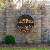 Cortenstahl Holzlager LOGG ronde 1000 x 400 mm