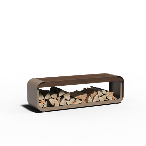 Aluminium Holzlager SERRA mit Sitz