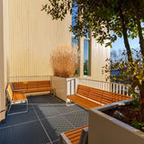 Cortenstahl Bänke STORR mit Rückenlehne