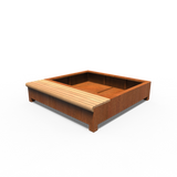 Cortenstahl Greenpoints AROS mit mit Einzelsofa 2000 x 2000 x 450 mm