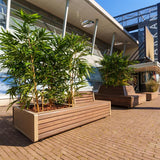 Cortenstahl Greenpoints STORR mit Eckbank 2300 x 2300 x 850 mm