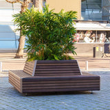 Cortenstahl Greenpoints STORR mit Eckbank 2300 x 2300 x 850 mm