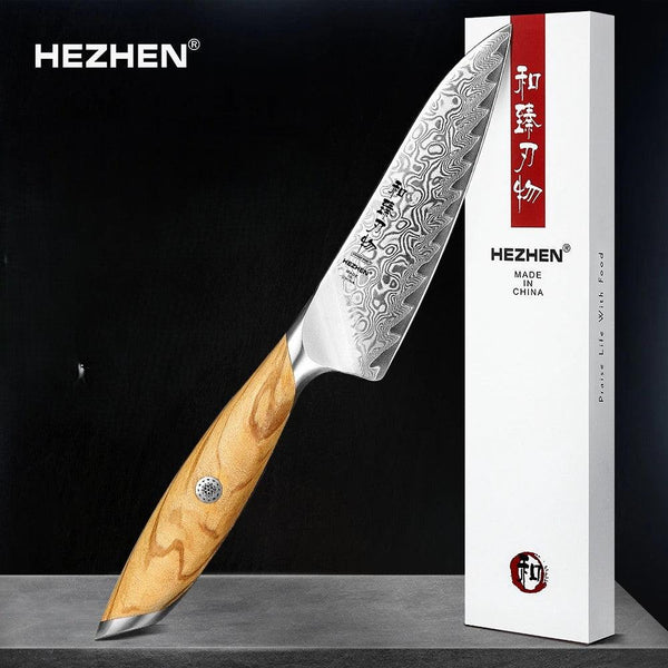 HEZHEN Utility Damastmesser Flagship 5