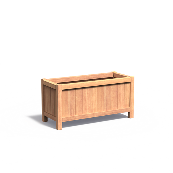 Hartholz Pflanzkübel VALENCIA rechteckig - Mediterran, auf Füßen, 5 Größen | Bis 25 Jahre, 5 Jahre Garantie