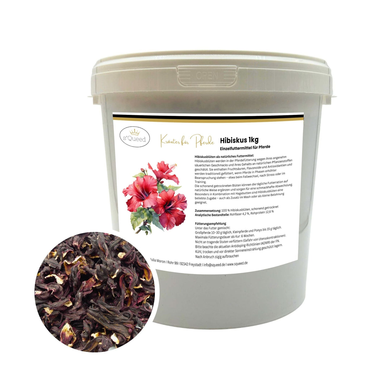 Hibiskus Pferd 1kg, getrocknet, ganze Blüte
