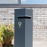 Aluminium Briefkasten freistehend IVAR 350 x 350 x 1200 mm