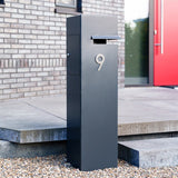 Aluminium Briefkasten freistehend IVAR 350 x 350 x 1200 mm