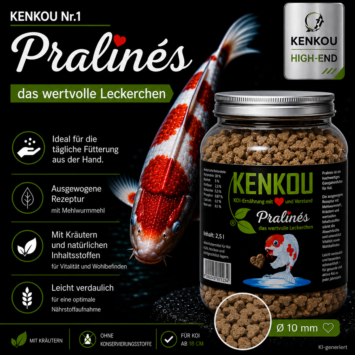 KENKOU® KOI - Pralines für die Fütterung aus der Hand