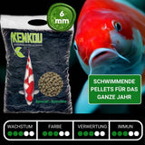 Koifutter 6 mm KENKOU® Spezial mit Spirulina schwimmend