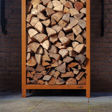 Cortenstahl Holzlager LOGG 1500 x 400 x 1800 mm