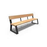 Beschichtetem Stahl Bänke MIO mit Rückenlehne 2300 x 620 x 840 mm