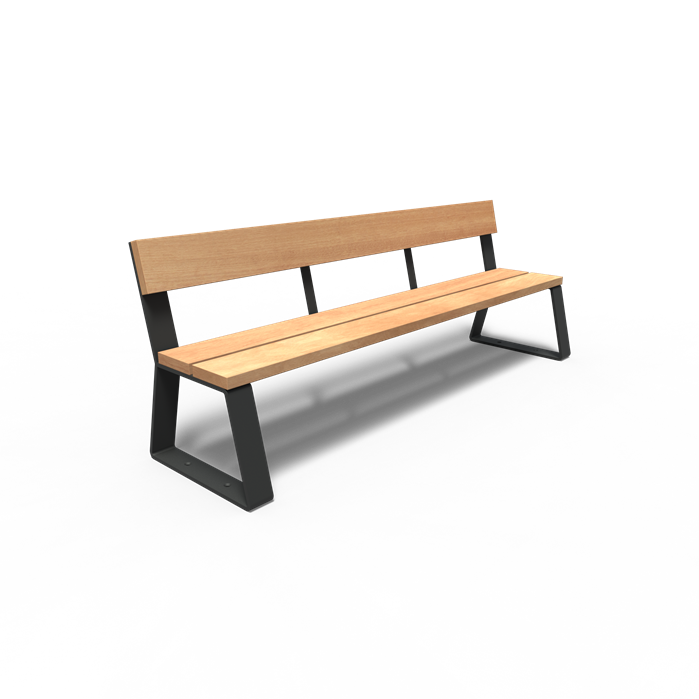 Beschichtetem Stahl Bänke MIO mit Rückenlehne 2300 x 620 x 840 mm