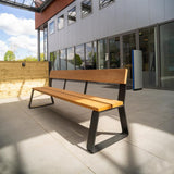 Beschichtetem Stahl Bänke MIO mit Rückenlehne 2300 x 620 x 840 mm