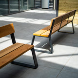 Beschichtetem Stahl Bänke MIO mit Rückenlehne 2300 x 620 x 840 mm