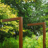Cortenstahl Pergola L-förmig 110x10x250 cm - Witterungsbeständig, 5 Jahre Garantie