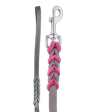 Hundeleine Soft Leder mit Handschlaufe und geflochtenen Element