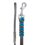 Hundeleine Soft Leder mit Handschlaufe und geflochtenen Element