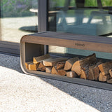 Aluminium Holzlager SERRA mit Sitz
