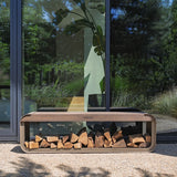 Aluminium Holzlager SERRA mit Sitz