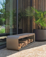 Aluminium Holzlager SERRA mit Sitz