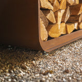 Cortenstahl Holzlager SERRA 1000 x 400 x 1800 mm