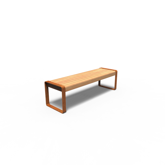 Cortenstahl Bänke STORR ohne Rückenlehne 1500 x 440 x 430 mm
