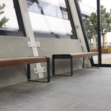 Cortenstahl Bänke STORR ohne Rückenlehne 2300 x 440 x 430 mm