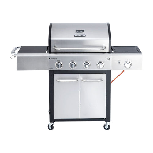All Grill Festival Gasgrill 4 Brenner & Seitenkocher - Edelstahl/Schwarz 15,5 kW