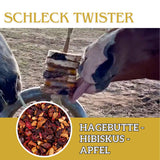 Schleck Twister Spielzeug für Pferde; Set aus Birkenholzhalterung und 2 Schleck Twister Scheiben deiner Wahl