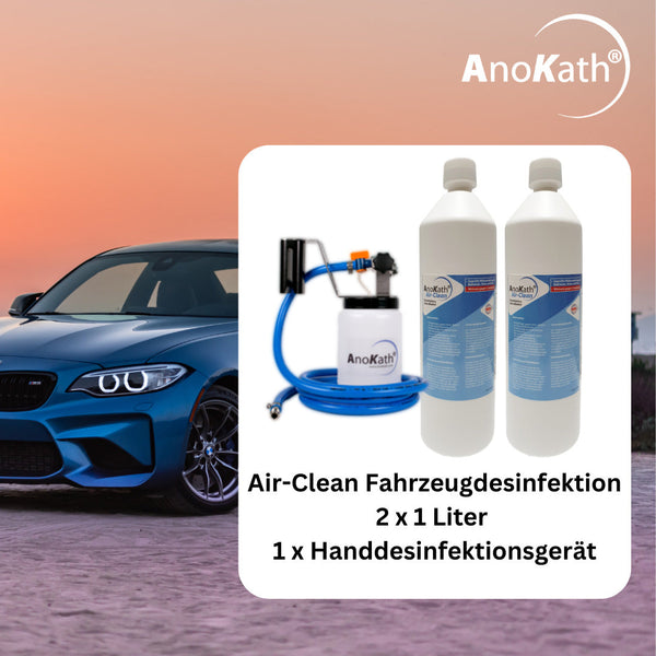 Auto desinfizieren AnoKath Air-Clean 2 x 1000ml incl. Handdesinfektionsgerät
