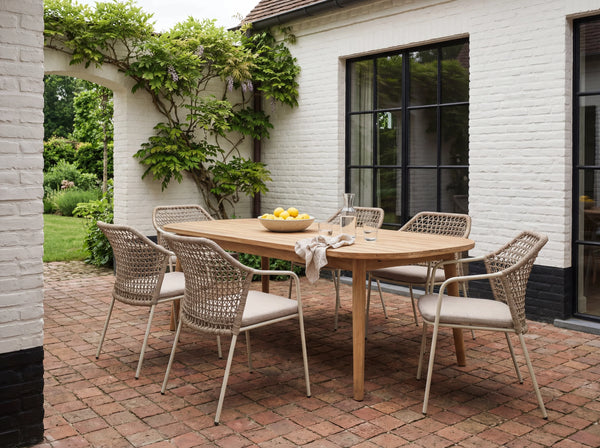 Barths Gartenmöbelset Madera - Ausziehbarer Teakholz-Tisch 180/240x100 cm mit 8 Stühlen | Anthrazit