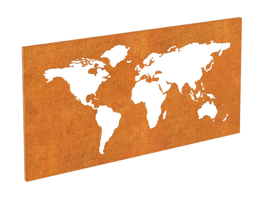 MAP 1 Corten Wandkarte – 140x2x80 cm