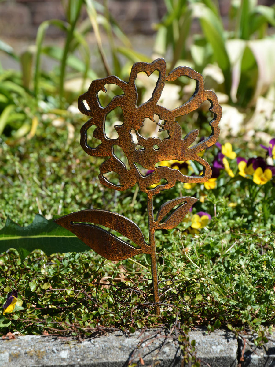 Gartenstecker Rose offen mittelgroß