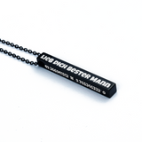 Edelstahl Barrenanhänger personalisiert , Säulenkette mit Gravur - Schwarz