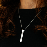 Edelstahl Barrenanhänger personalisiert , Säulenkette mit Gravur
