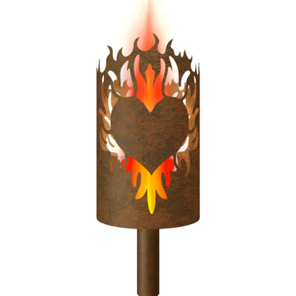 Gartenfackel Flammenherz beidseitig